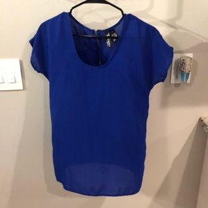 Semi-transparent royal blue blouse